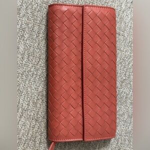 Bottega Veneta Coral Leather Card Holder
